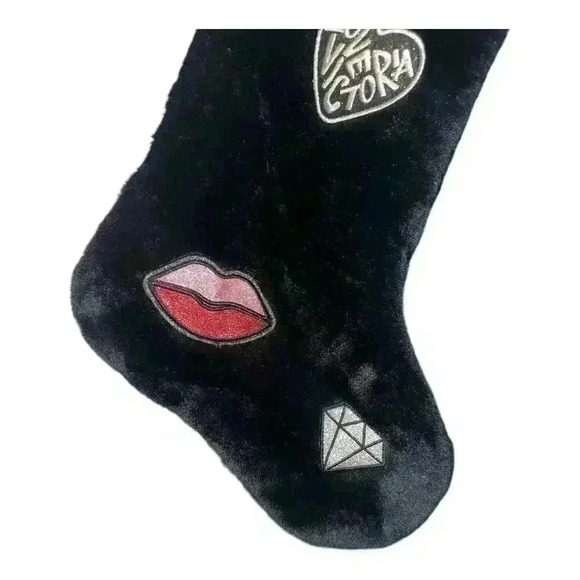 Victoria's Secret Black Faux Fur Holiday Stocking - Picture 4 of 6